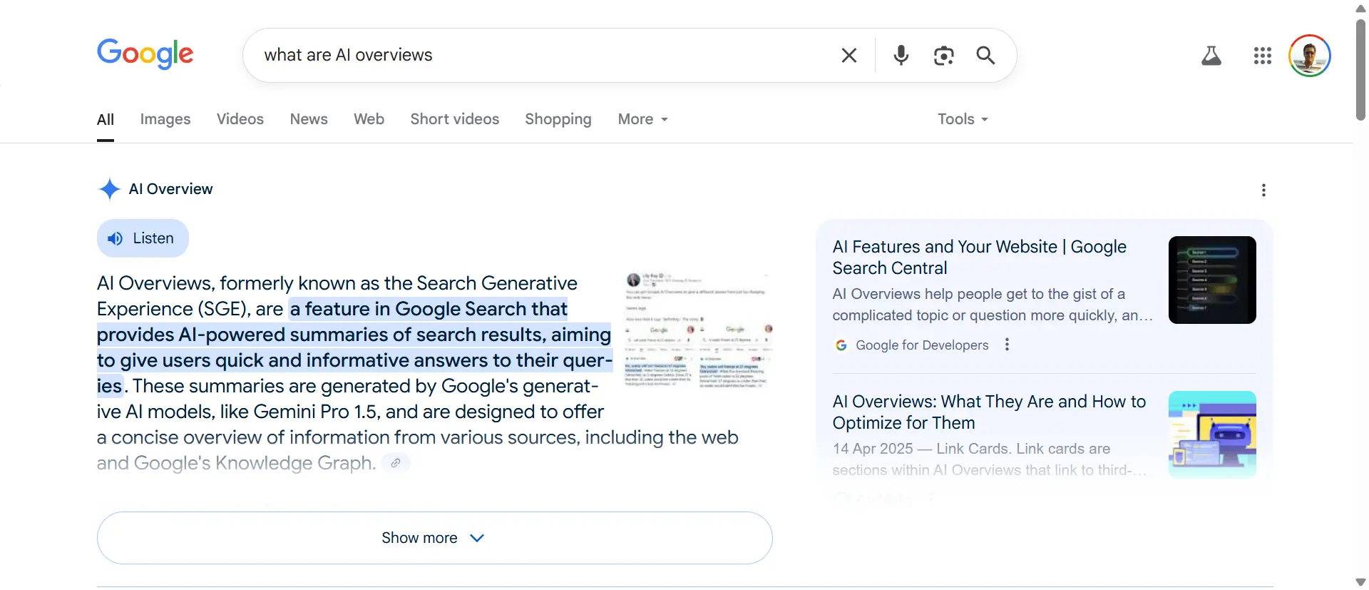 what are AI overviews in Google?