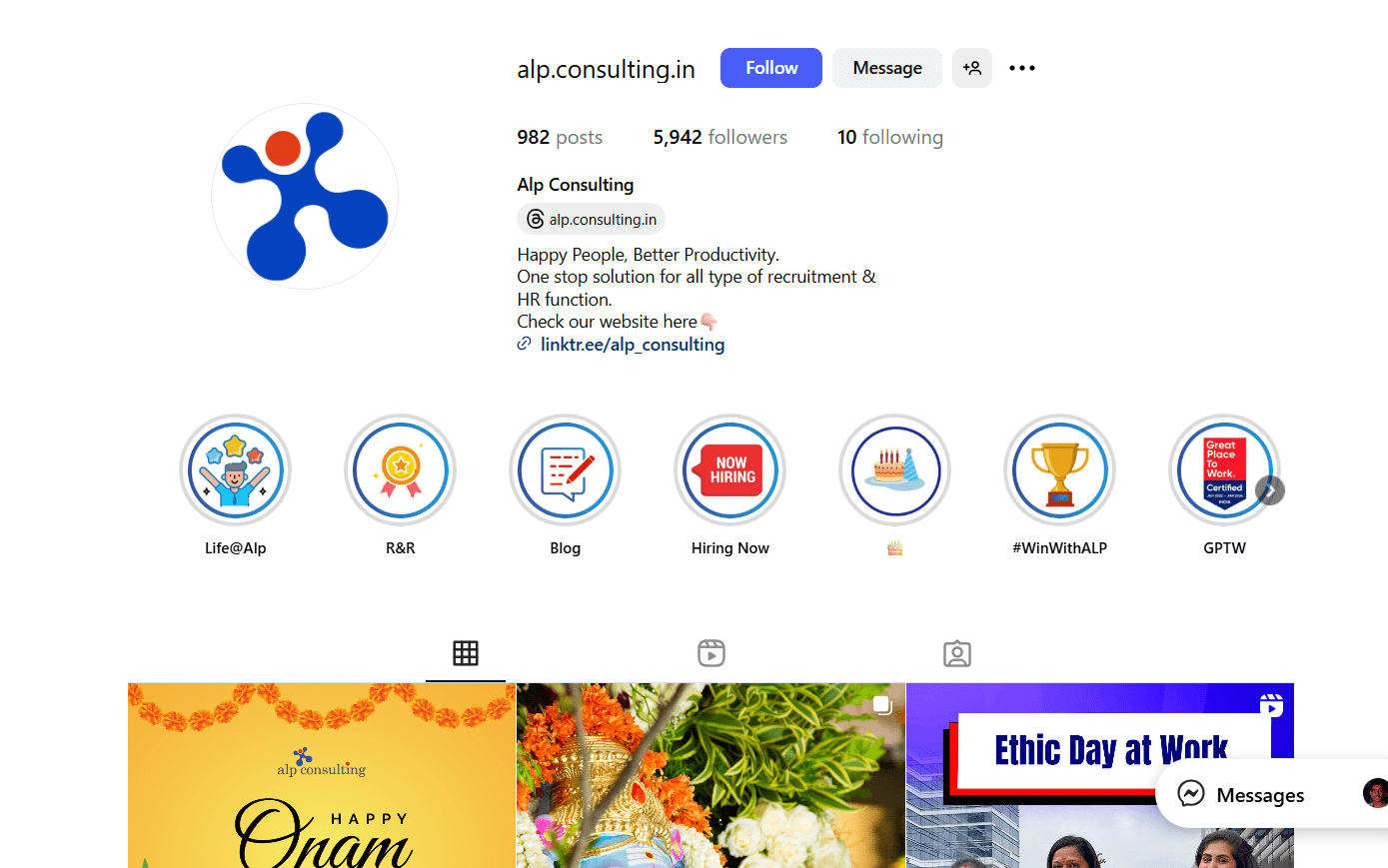 Instagram profile